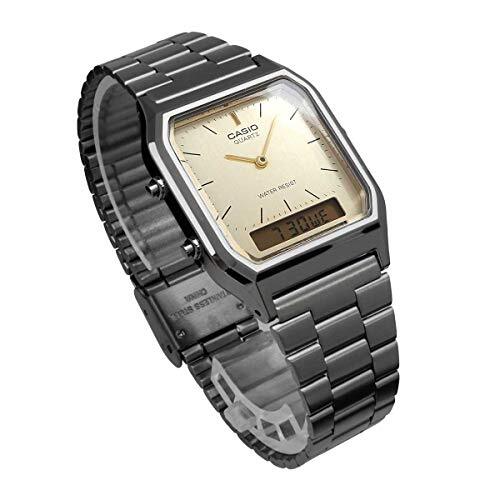 AQ-230A | RELOJ CASIO ORIGINAL DE ACERO DORADO/PLATEADO