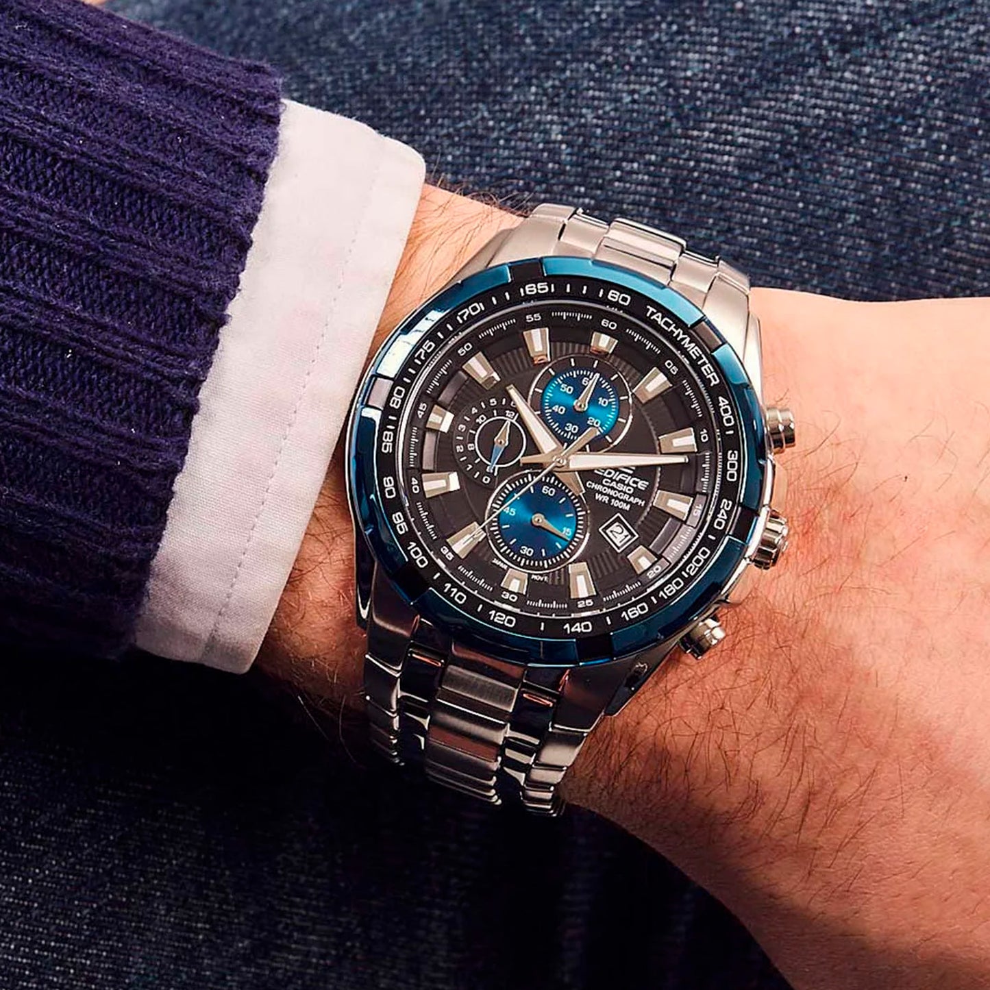 EF-539D-1A2VUDF | RELOJ DE ACERO PARA HOMBRE CASIO EDIFICE - AZUL