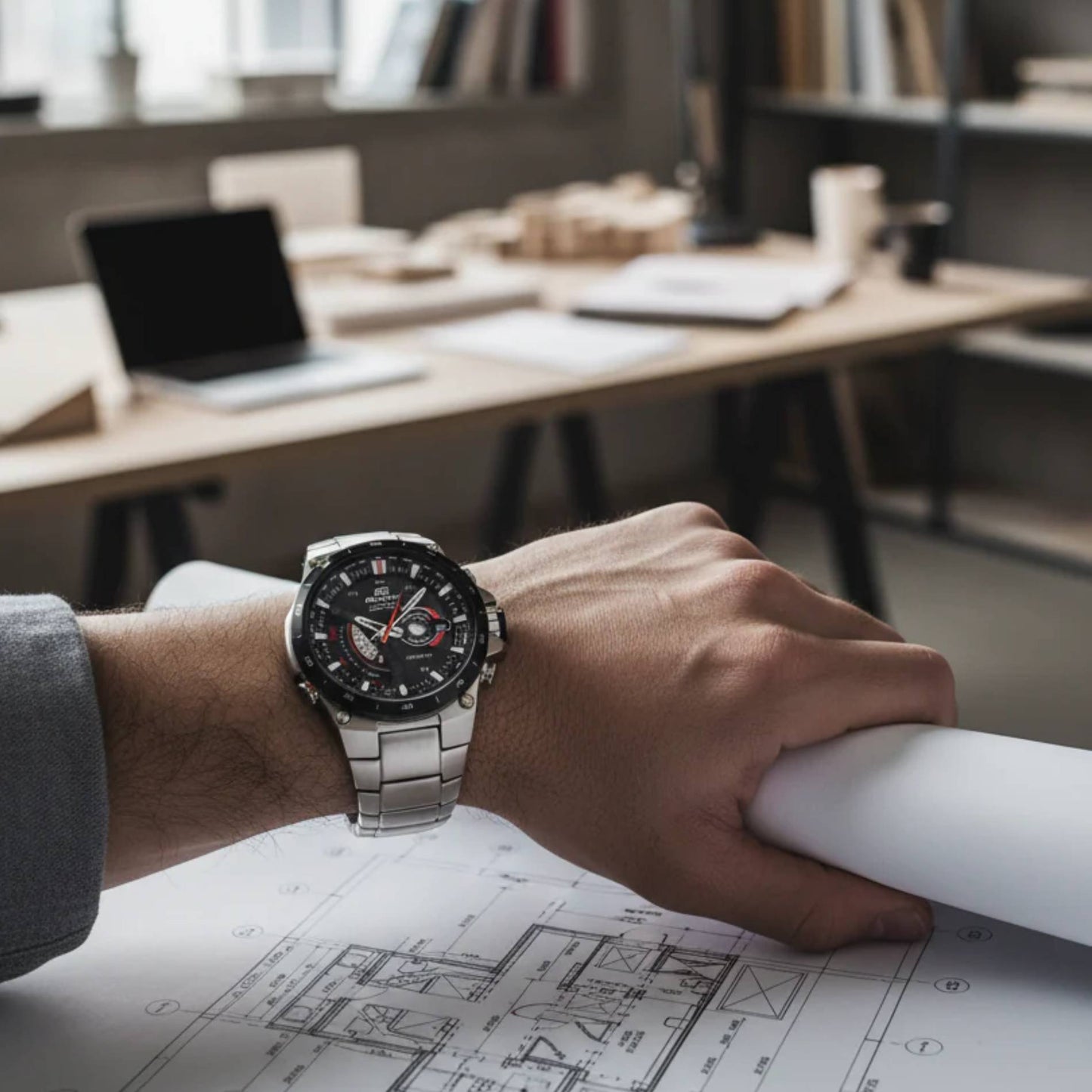 EQS-A1000DB-1AVDR | RELOJ DE ACERO PARA HOMBRE CASIO EDIFICE - NEGRO