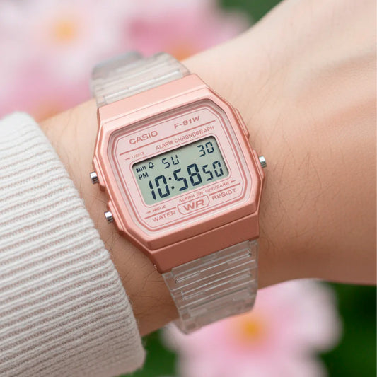 F-91WS | RELOJ DE GOMA Y ACERO CASIO PARA MUJER
