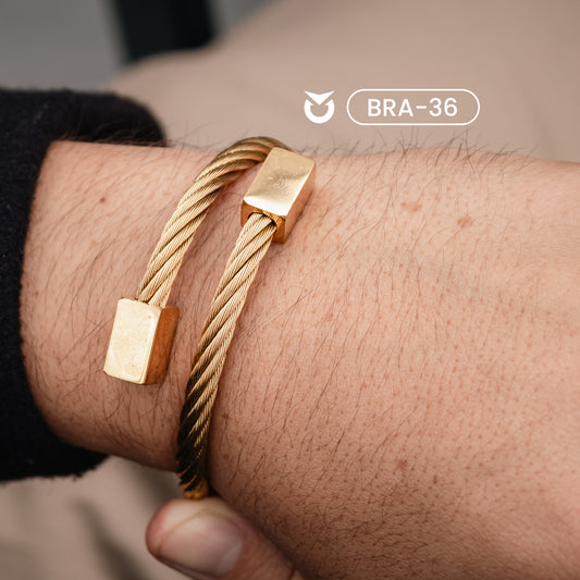 COMBO BRAZALETE CUERO Y ACERO | SKU: BRA-31 y BRA-36