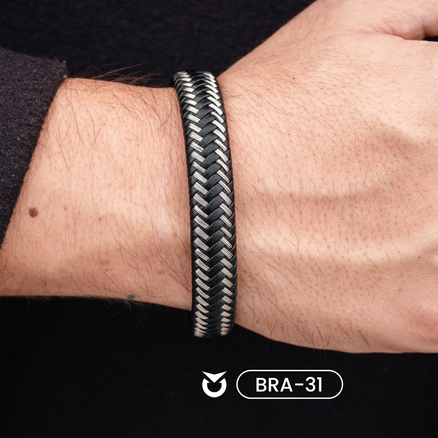 COMBO BRAZALETE CUERO Y ACERO | SKU: BRA-31 y BRA-36