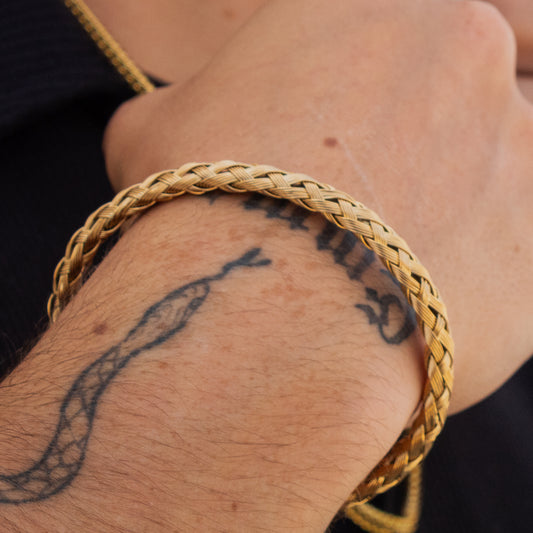 COMBO BRAZALETE CUERO Y ACERO | SKU: BRA-38 y BRA-29