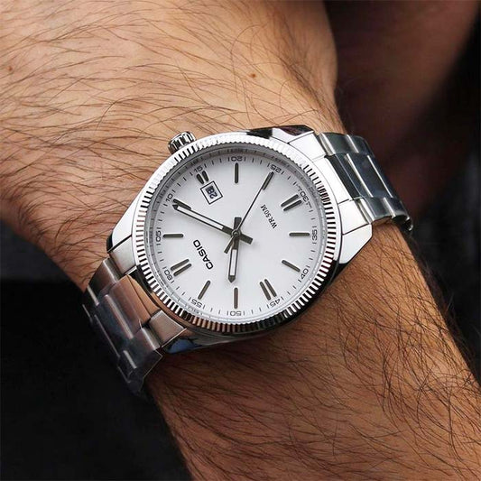 RELOJ CASIO ORIGINAL BLANCO MTP-1302D | CAS-100 PARA HOMBRE