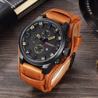 Reloj Curren Cuero Casual Marrón CUR-17 8225-CB para Hombre