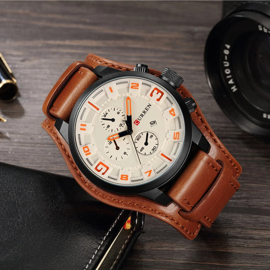 Reloj Curren Cuero Casual Marrón CUR-13 8225-CW para Hombre