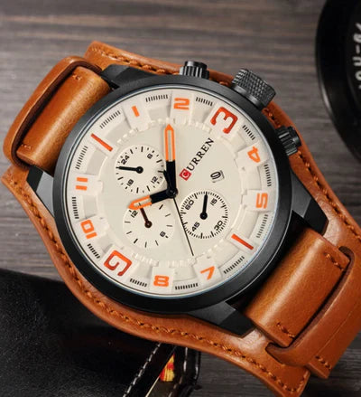 Reloj Curren Cuero Casual Marrón CUR-13 8225-CW para Hombre