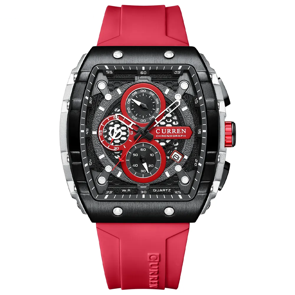 8442 | RELOJ CURREN ORIGINAL CRONÓGRAFO SILICONA | CUR-124, CUR-125
