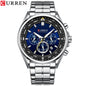 8399 | RELOJ CRONÓGRAFO CURREN ORIGINAL ACERO PLATEADO/GUINDA/NEGRO CASUAL