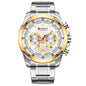 8361 | RELOJ CRONÓGRAFO CURREN ORIGINAL ACERO DORADO/PLATEADO/NEGRO CASUAL