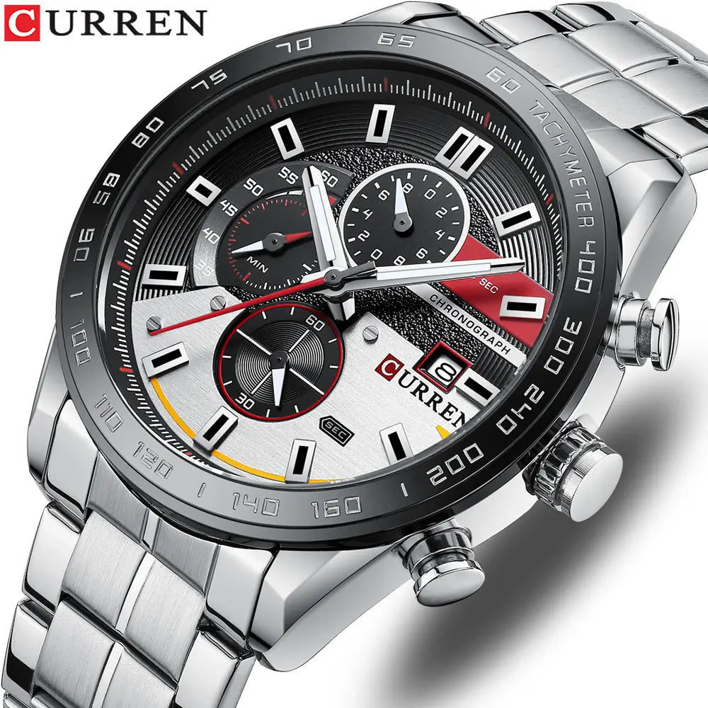 RELOJ CURREN HOMBRE ORIGINAL DEPORTIVO ACERO INOXIDABLE 8410