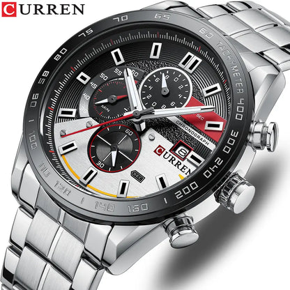 RELOJ CURREN HOMBRE ORIGINAL DEPORTIVO ACERO INOXIDABLE 8410