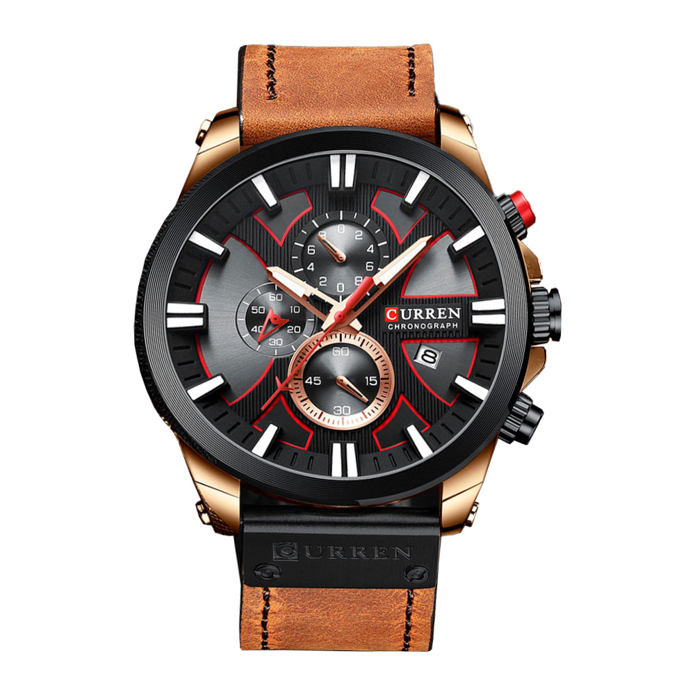 8346 | RELOJ CRONÓGRAFO CURREN ORIGINAL CUERO AZUL/NEGRO/MARRÓN CASUAL