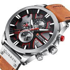 8346 | RELOJ CRONÓGRAFO CURREN ORIGINAL CUERO AZUL/NEGRO/MARRÓN CASUAL