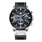 8346 | RELOJ CRONÓGRAFO CURREN ORIGINAL CUERO AZUL/NEGRO/MARRÓN CASUAL