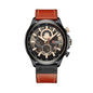 8380 | RELOJ CRONÓGRAFO CURREN ORIGINAL CUERO AZUL/CAFÉ CASUAL