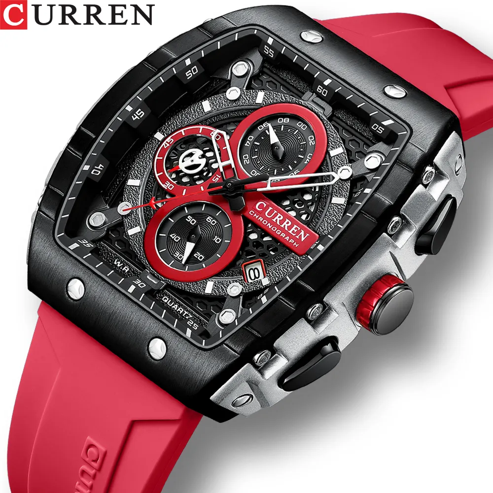 8442 | RELOJ CURREN ORIGINAL CRONÓGRAFO SILICONA | CUR-124, CUR-125