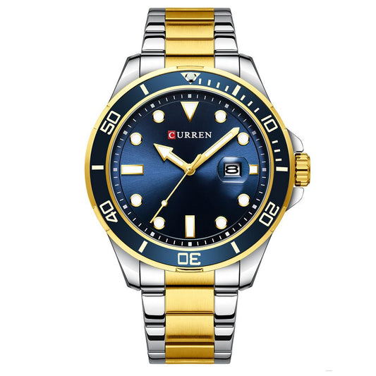 8388 | RELOJ CURREN  ORIGINAL ACERO PLATEADO/DORADO