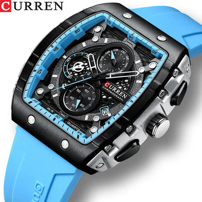 8442 | RELOJ CURREN ORIGINAL CRONÓGRAFO SILICONA | CUR-124, CUR-125