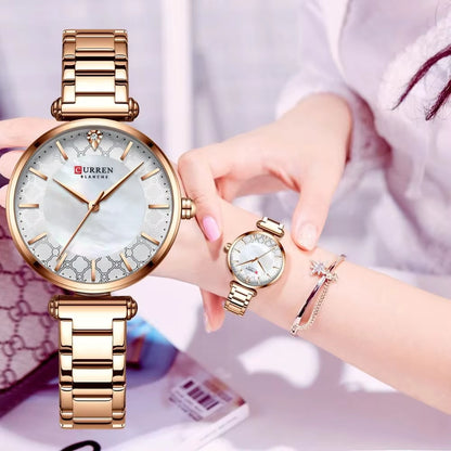 9072 | RELOJ CURREN ORIGINAL AZUL/DORADO/PLATEADO/ORO ROSA CASUAL