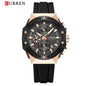 8462 | RELOJ CRONÓGRAFO CURREN ORIGINAL SILICONA NEGRO/AZUL/VERDE/GRIS CASUAL
