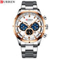 8355 | RELOJ CRONÓGRAFO CURREN ORIGINAL ACERO PLATEADO/NEGRO