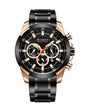 8361 | RELOJ CRONÓGRAFO CURREN ORIGINAL ACERO DORADO/PLATEADO/NEGRO CASUAL