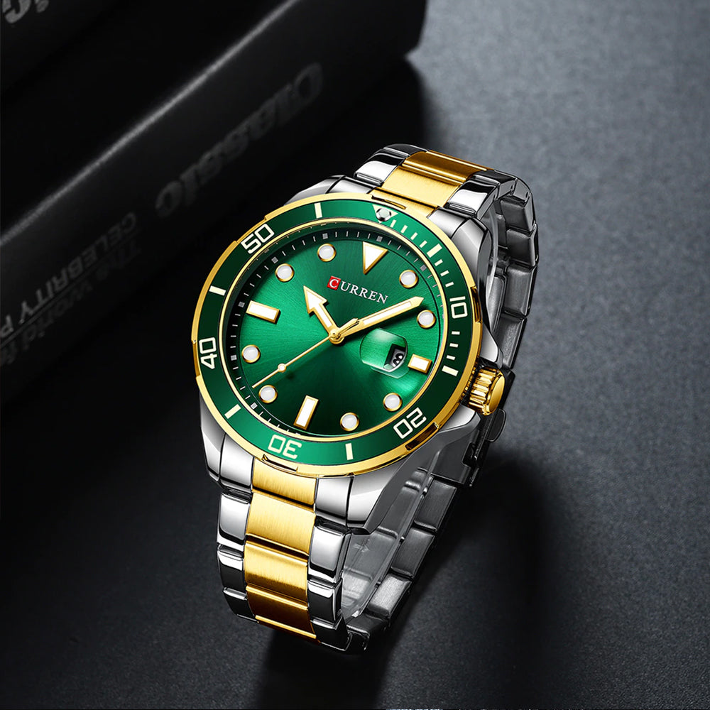 RELOJ CURREN ORIGINAL ELEGANTE AZUL PLATEADO ORO |