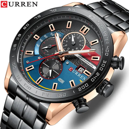RELOJ CURREN HOMBRE ORIGINAL DEPORTIVO ACERO INOXIDABLE 8410