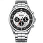 8399 | RELOJ CRONÓGRAFO CURREN ORIGINAL ACERO PLATEADO/GUINDA/NEGRO CASUAL