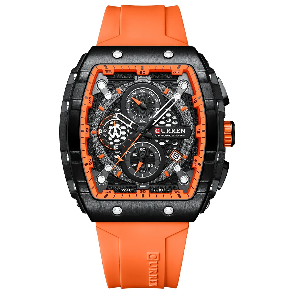 8442 | RELOJ CURREN ORIGINAL CRONÓGRAFO SILICONA | CUR-124, CUR-125