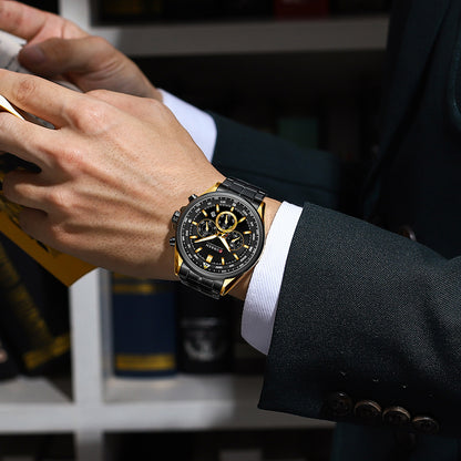 8399 | RELOJ CRONÓGRAFO CURREN ORIGINAL ACERO PLATEADO/GUINDA/NEGRO CASUAL