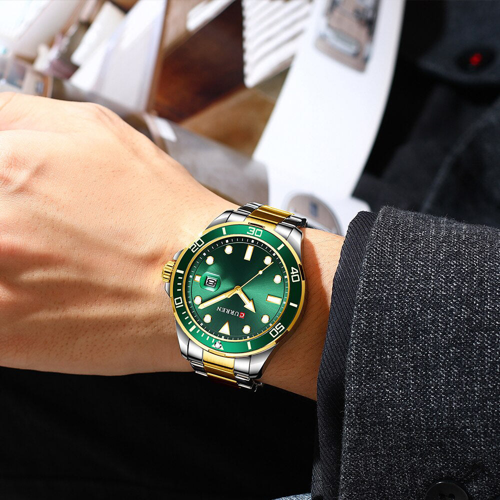 RELOJ CURREN ORIGINAL ELEGANTE AZUL PLATEADO ORO |