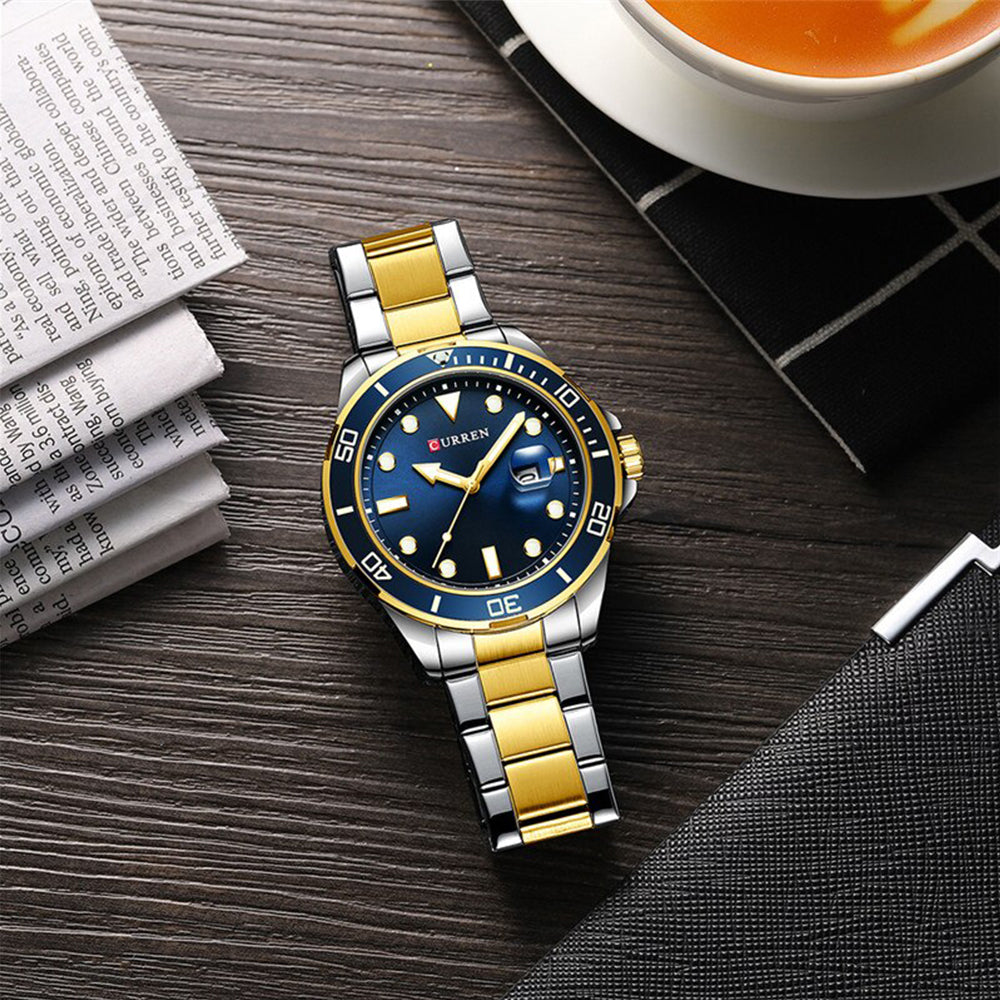 RELOJ CURREN ORIGINAL ELEGANTE AZUL PLATEADO ORO |