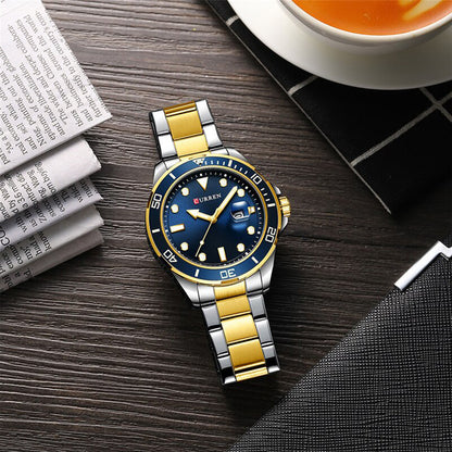RELOJ CURREN ORIGINAL ELEGANTE AZUL PLATEADO ORO |