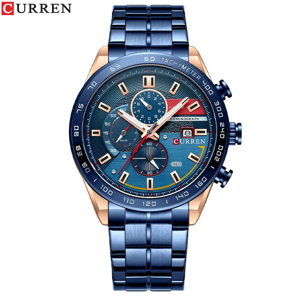 RELOJ CURREN HOMBRE ORIGINAL DEPORTIVO ACERO INOXIDABLE 8410