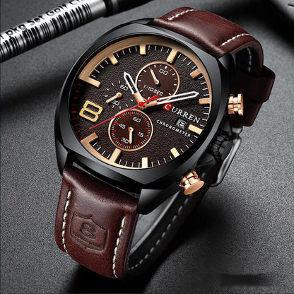 8321 | RELOJ CURREN ORIGINAL CUERO MARRÓN/NEGRO | CUR-113