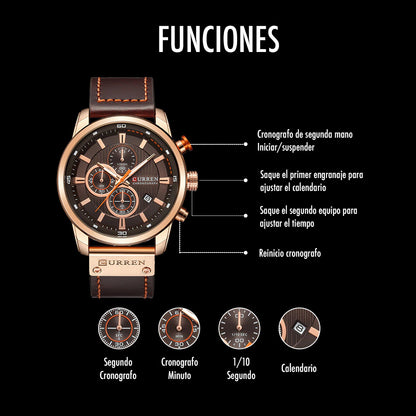 8291 | RELOJ CURREN ORIGINAL CUERO MARRÓN CASUAL