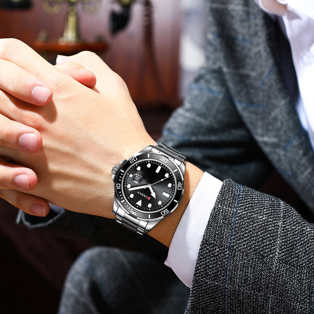 RELOJ CURREN ORIGINAL ELEGANTE AZUL PLATEADO ORO |