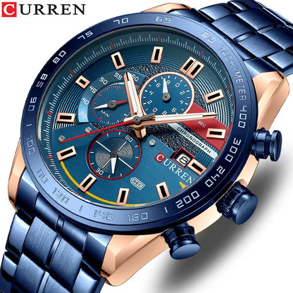 RELOJ CURREN HOMBRE ORIGINAL DEPORTIVO ACERO INOXIDABLE 8410