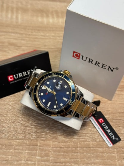 RELOJ CURREN ORIGINAL ELEGANTE AZUL PLATEADO ORO |