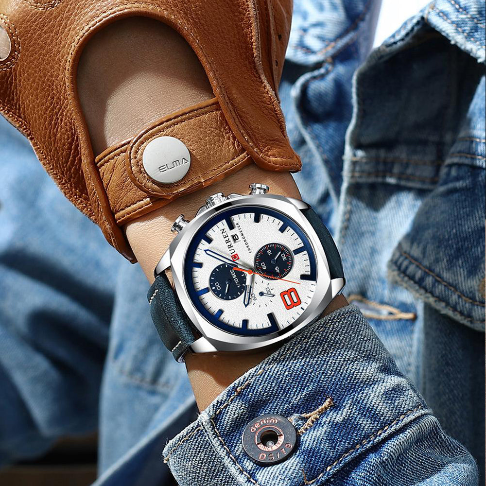 8321 | RELOJ CURREN ORIGINAL CUERO MARRÓN/NEGRO | CUR-113