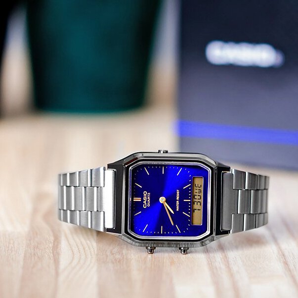 AQ-230 | RELOJ CASIO ORIGINAL DE ACERO PLATEADO | CAS-273