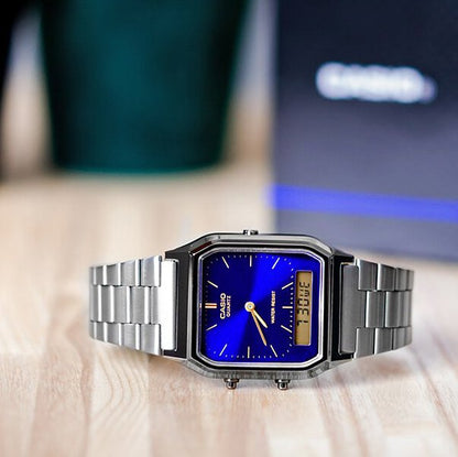 AQ-230 | RELOJ CASIO ORIGINAL DE ACERO PLATEADO | CAS-273