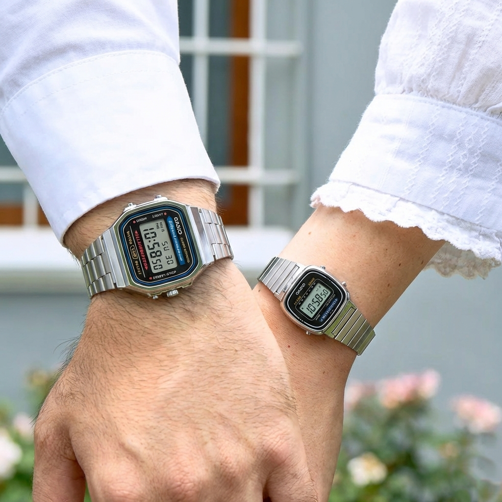 A168W / LA-670 | RELOJ CASIO DE ACERO PARA PAREJA | SKU: CAS-45/CAS-147