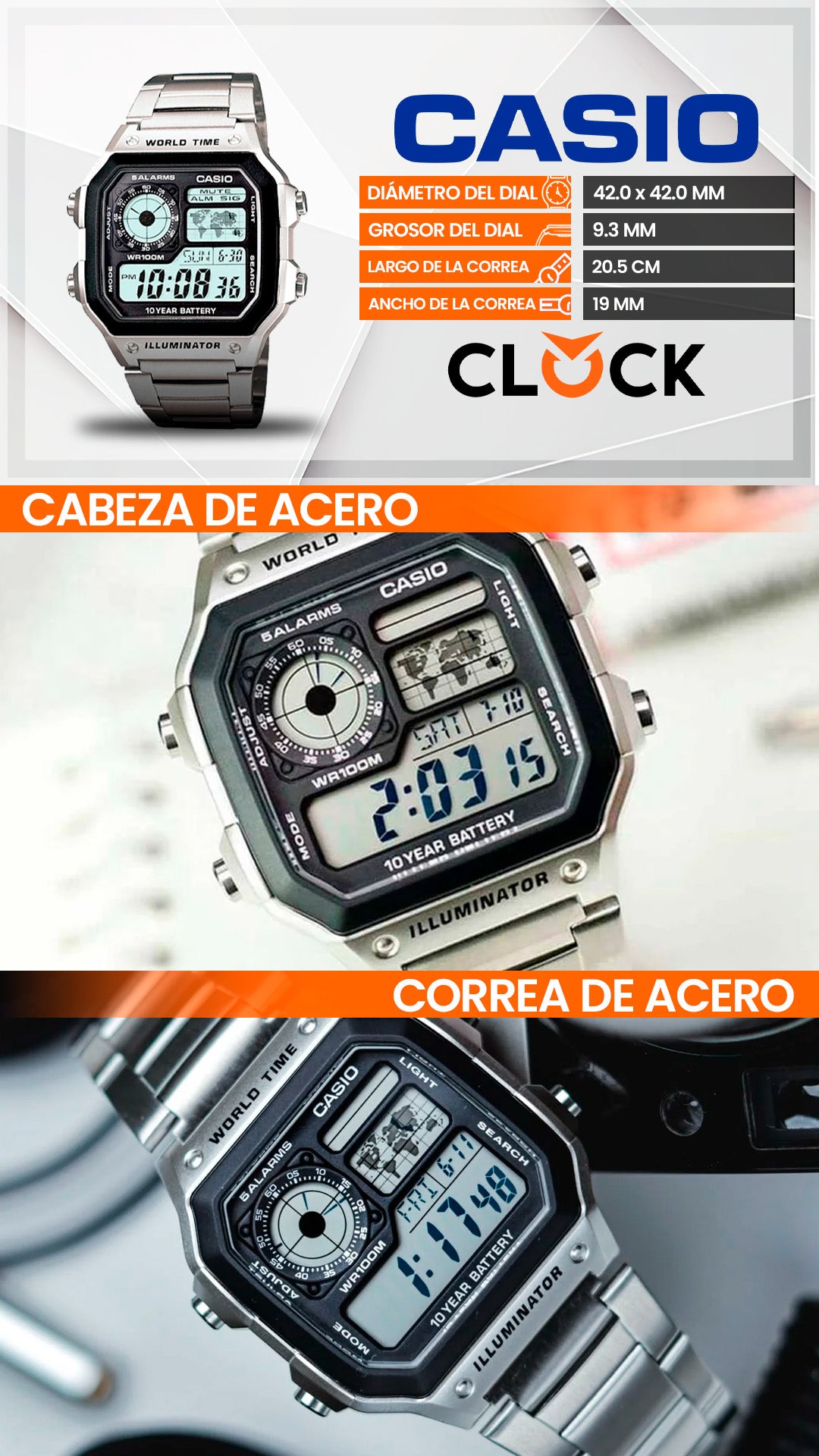 AE-1200WHD-1AVDF RELOJ PARA HOMBRE CASIO
