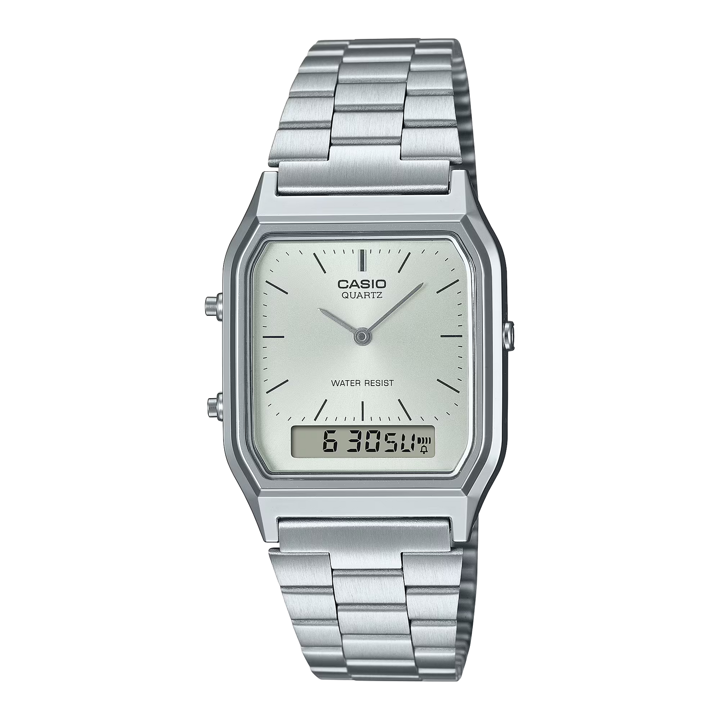 AQ-230A | RELOJ CASIO ORIGINAL DE ACERO DORADO/PLATEADO