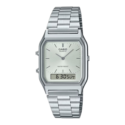 AQ-230A | RELOJ CASIO ORIGINAL DE ACERO DORADO/PLATEADO