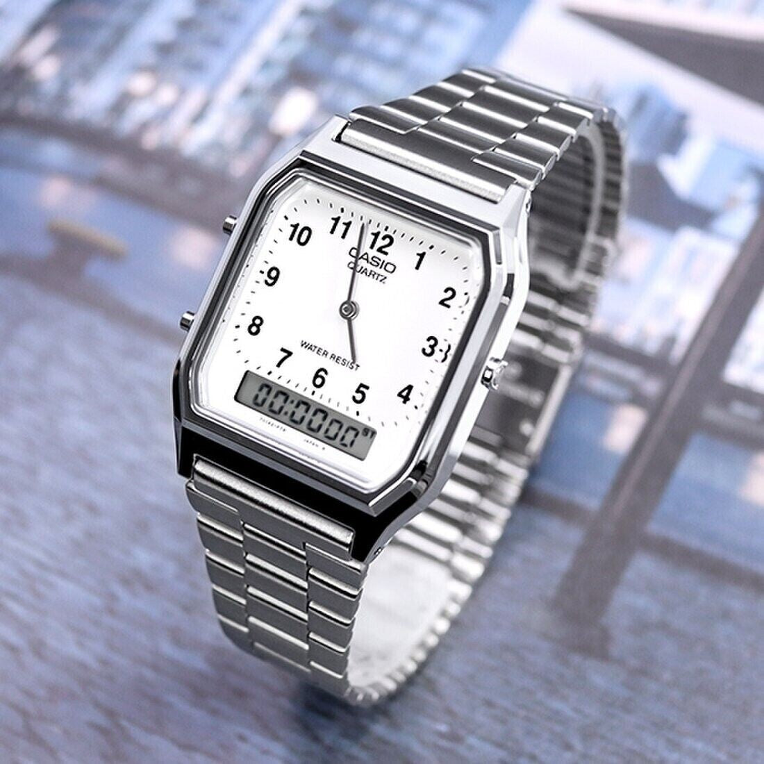 AQ-230 | RELOJ CASIO ORIGINAL DE ACERO PLATEADO  | CAS-108