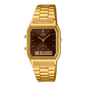 AQ-230A | RELOJ CASIO ORIGINAL DE ACERO DORADO/PLATEADO